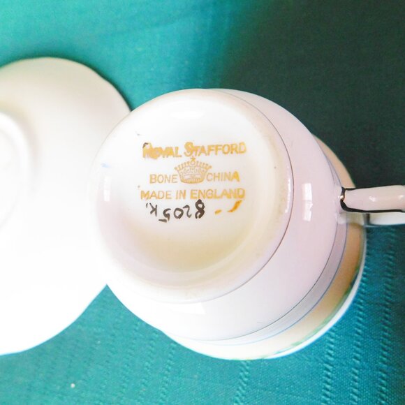 Royal Stafford 8205K blue yellow flowers cup and saucer VGU - Picture 6 of 6